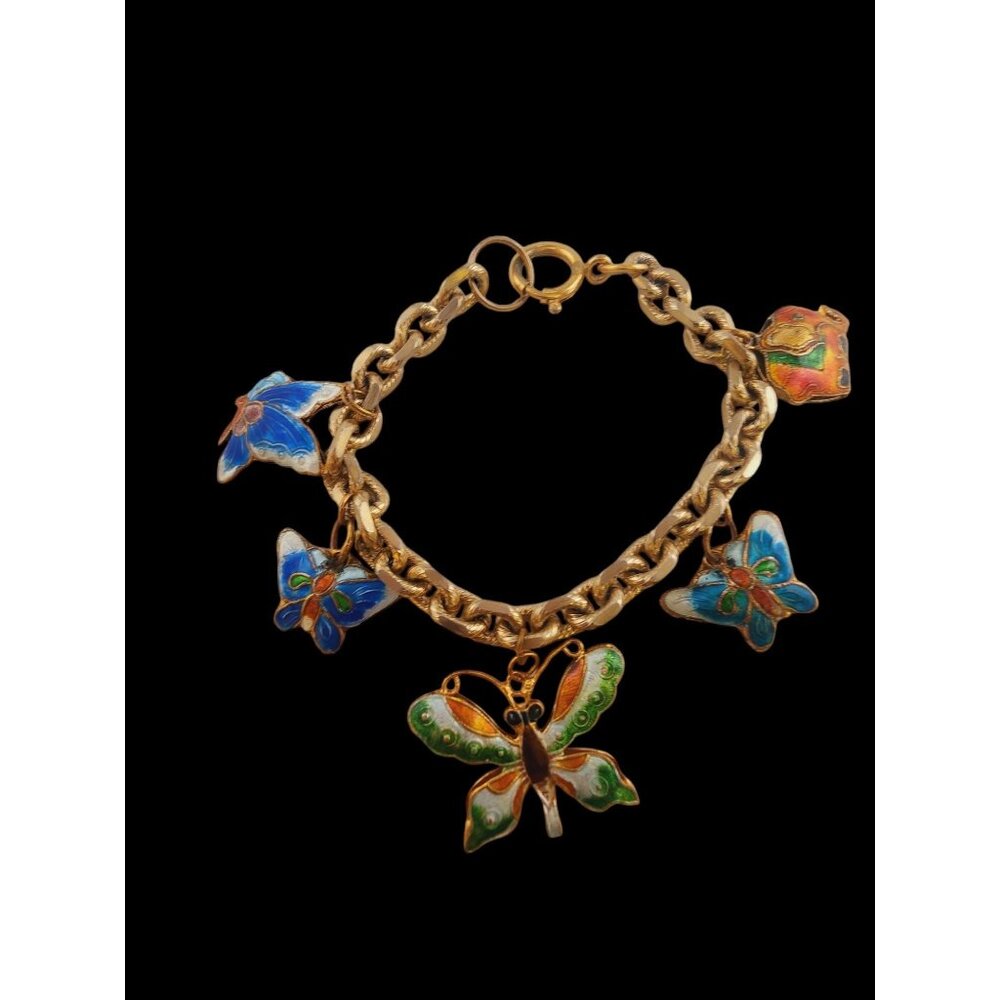 Beautiful Cloisonne Animal Charm Bracelet (A5584)
